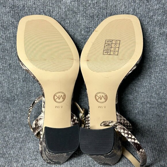 Michael Kors Snake Skin Print Block Heel Ankle Strap Sandals Size 8.5M - Picture 7 of 9